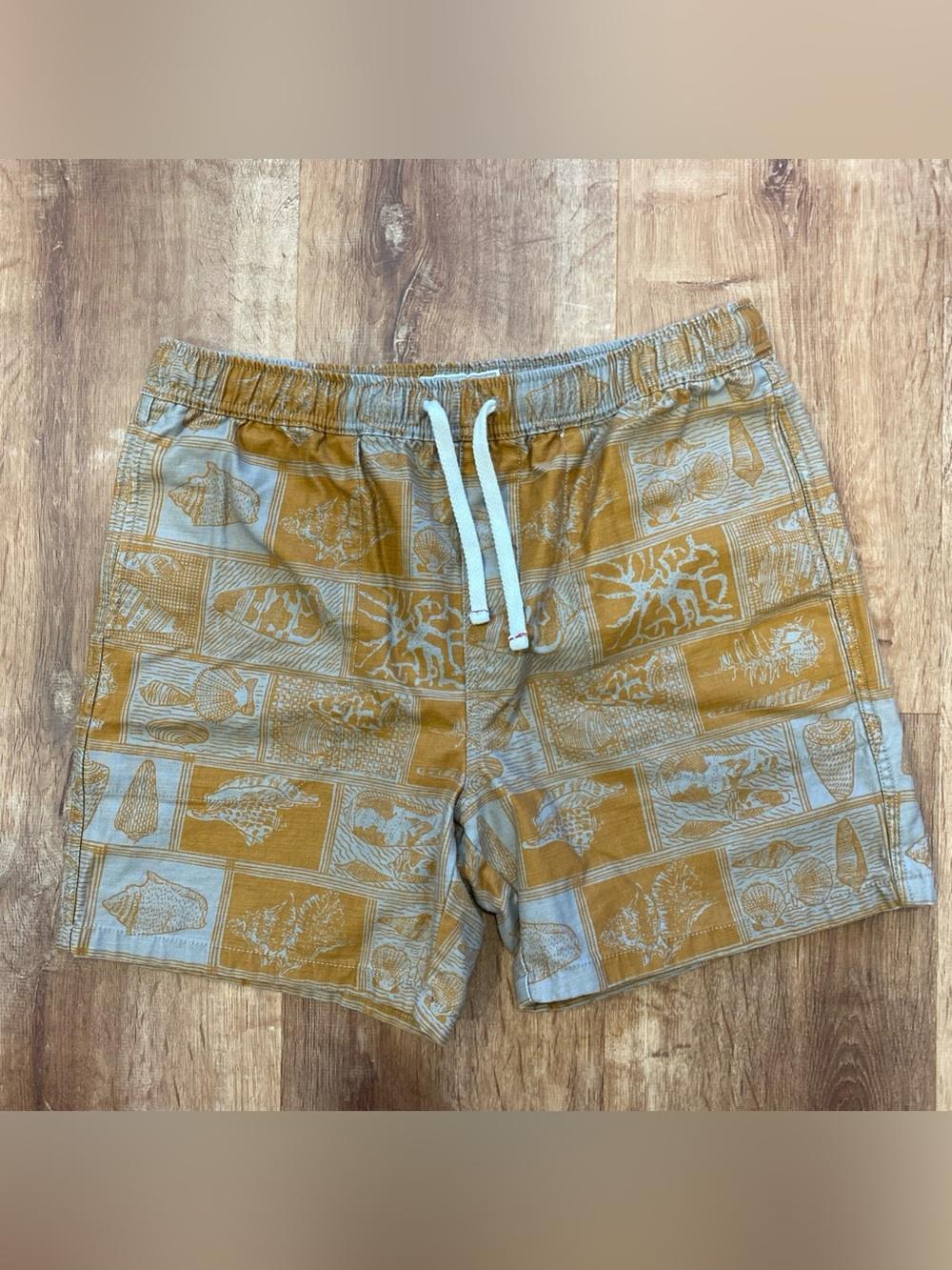 Wallace & Barnes J. Crew Mens Medium Shorts 5” Drawstrings Seaside Orange Block